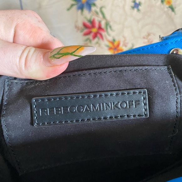 REBECCA MINKOFF ROYAL BLUE FAUX LEATHER TOTE BAG - Picture 4 of 12